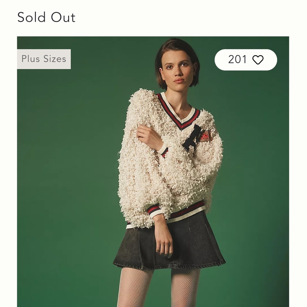 Eva Franco Varsity Stylish Textured Sweater with Letter Patch